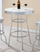 Theodore Round Bar Table Chrome and Glossy White - Royal Furniture & Gifts (MI) - Multi Location