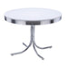 Retro Round Dining Table Glossy White and Chrome - Royal Furniture & Gifts (MI) - Multi Location