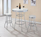 Theodore Round Bar Table Chrome and Glossy White - Royal Furniture & Gifts (MI) - Multi Location