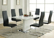 Anges T-shaped Pedestal Dining Table Glossy White - Royal Furniture & Gifts (MI) - Multi Location