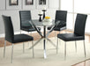 Vance Glass Top Dining Table with X-cross Base Chrome - Royal Furniture & Gifts (MI) - Multi Location