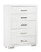 Jessica 5-drawer Chest White - Royal Furniture & Gifts (MI) - Multi Location