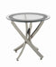 Brooke Glass Top End Table Chrome and Black - Royal Furniture & Gifts (MI) - Multi Location