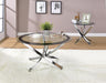 Brooke Glass Top Coffee Table Chrome and Black - Royal Furniture & Gifts (MI) - Multi Location