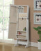 Zayas Storage Jewelry Cheval Mirror White - Royal Furniture & Gifts (MI) - Multi Location