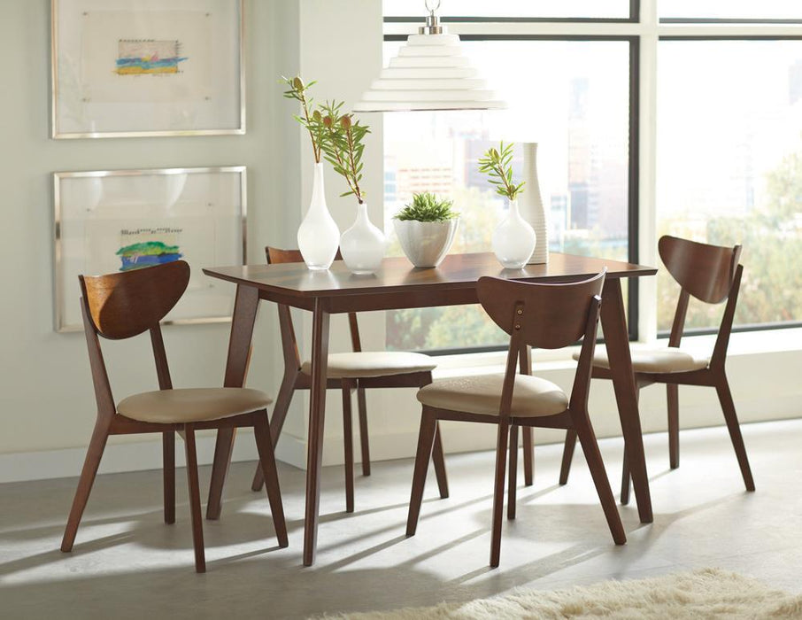 Kersey Dining Side Chairs with Curved Backs Beige and Chestnut (Set of 2) - Royal Furniture & Gifts (MI) - Multi Location