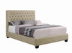 Chloe Tufted Upholstered California King Bed Oatmeal - Royal Furniture & Gifts (MI) - Multi Location