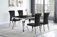 Carone Rectangular Dining Table Chrome and Black - Royal Furniture & Gifts (MI) - Multi Location