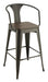 Cavalier Wooden Seat Bar Stools Dark Elm and Matte Black (Set of 2) - Royal Furniture & Gifts (MI) - Multi Location