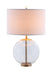 Kenny Drum Shade Table Lamp with Glass Base White - Royal Furniture & Gifts (MI) - Multi Location