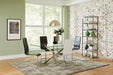 Carmelo X-shaped Dining Table Chrome and Clear - Royal Furniture & Gifts (MI) - Multi Location