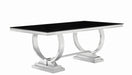 Antoine Rectangular Dining Table Chrome and Black - Royal Furniture & Gifts (MI) - Multi Location