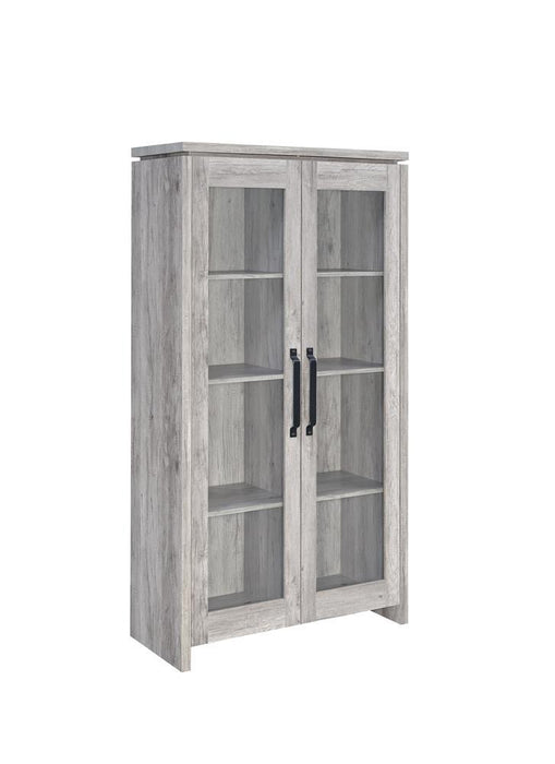 Alejo 2-door Tall Cabinet Grey Driftwood - Royal Furniture & Gifts (MI) - Multi Location
