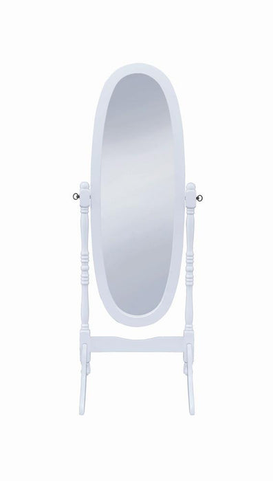 Foyet Oval Cheval Mirror White - Royal Furniture & Gifts (MI) - Multi Location