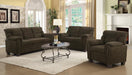 Clementine Upholstered Loveseat with Nailhead Trim Brown - Royal Furniture & Gifts (MI) - Multi Location