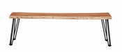Sherman Bench Natural Acacia and Matte Black - Royal Furniture & Gifts (MI) - Multi Location