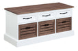 Alma 3-drawer Storage Bench Weathered Brown and White - Royal Furniture & Gifts (MI) - Multi Location