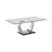 Pruitt Glass Top Coffee Table Clear and Satin - Royal Furniture & Gifts (MI) - Multi Location