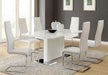 Anges T-shaped Pedestal Dining Table Glossy White - Royal Furniture & Gifts (MI) - Multi Location