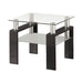 Dyer Tempered Glass End Table with Shelf Black - Royal Furniture & Gifts (MI) - Multi Location