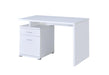 Irving 2-drawer Office Desk with Cabinet White - Royal Furniture & Gifts (MI) - Multi Location