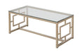 Merced Rectangle Glass Top Coffee Table Nickel - Royal Furniture & Gifts (MI) - Multi Location