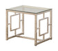 Merced Square Tempered Glass Top End Table Nickel - Royal Furniture & Gifts (MI) - Multi Location