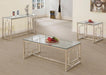 Merced Rectangle Glass Top Coffee Table Nickel - Royal Furniture & Gifts (MI) - Multi Location