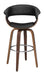 Zion Upholstered Swivel Bar Stool Walnut and Black - Royal Furniture & Gifts (MI) - Multi Location