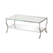 Saide Rectangular Coffee Table with Mirrored Shelf Chrome - Royal Furniture & Gifts (MI) - Multi Location