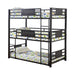 Rogen Twin Triple Bunk Bed Dark Bronze - Royal Furniture & Gifts (MI) - Multi Location