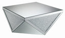 Amore Square Coffee Table with Triangle Detailing Silver and Clear Mirror - Royal Furniture & Gifts (MI) - Multi Location