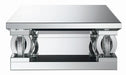 Amalia Square Coffee Table with Lower Shelf Clear Mirror - Royal Furniture & Gifts (MI) - Multi Location