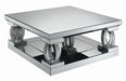Amalia Square Coffee Table with Lower Shelf Clear Mirror - Royal Furniture & Gifts (MI) - Multi Location