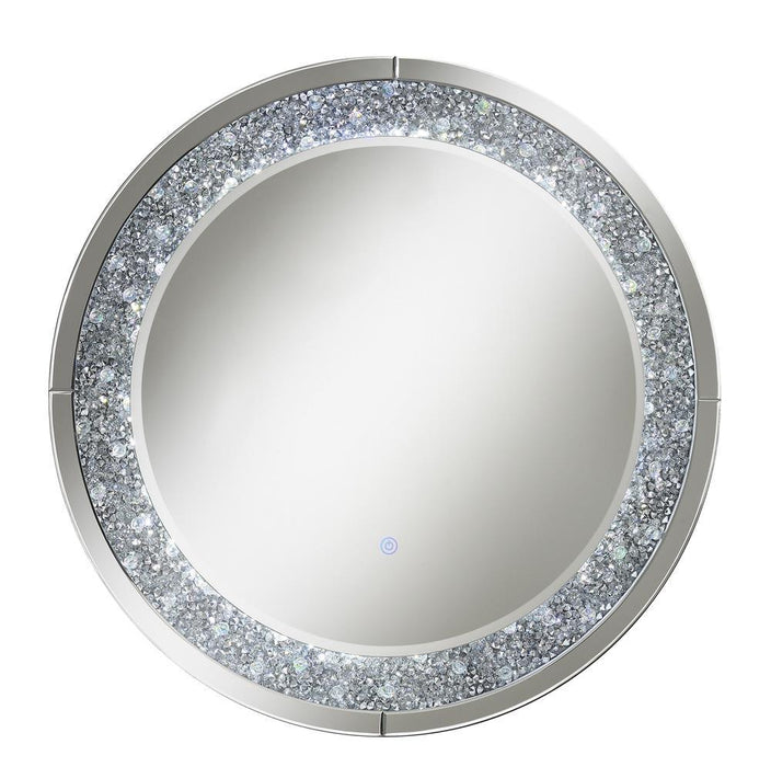 Lixue Round Wall Mirror with LED Lighting Silver - Royal Furniture & Gifts (MI) - Multi Location