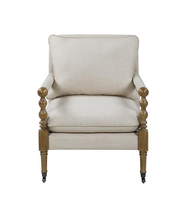 Dempsy Upholstered Accent Chair with Casters Beige - Royal Furniture & Gifts (MI) - Multi Location