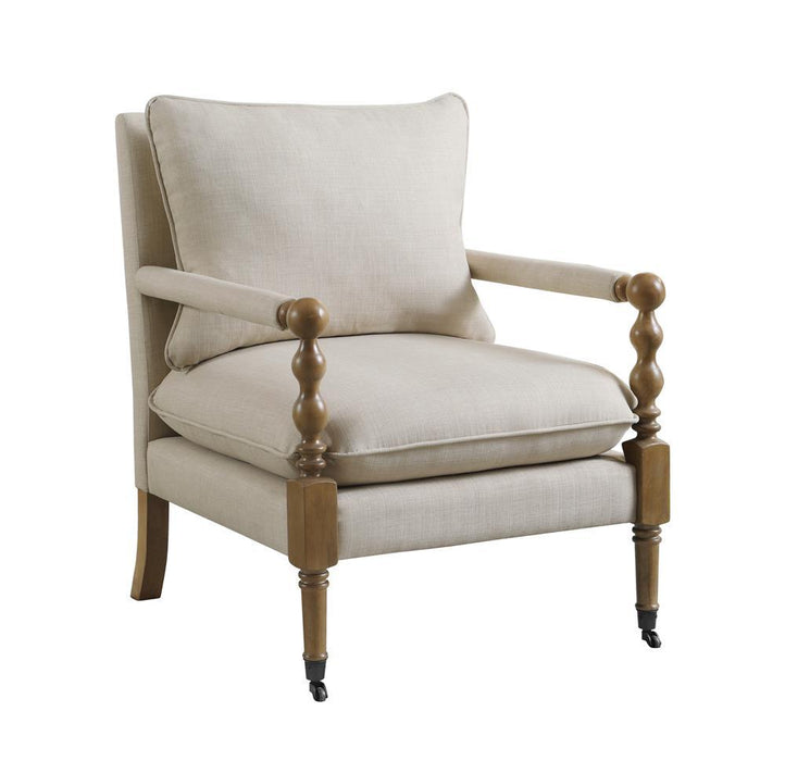 Dempsy Upholstered Accent Chair with Casters Beige - Royal Furniture & Gifts (MI) - Multi Location