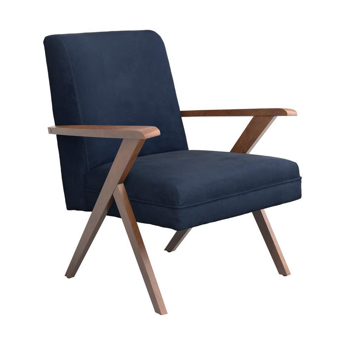 Cheryl Wooden Arms Accent Chair Dark Blue and Walnut - Royal Furniture & Gifts (MI) - Multi Location