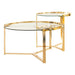 Delia 2-piece Round Nesting Table Clear and Gold - Royal Furniture & Gifts (MI) - Multi Location