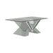 Taffeta V-shaped Coffee Table with Glass Top Silver - Royal Furniture & Gifts (MI) - Multi Location