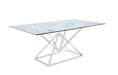 Beaufort Rectangle Glass Top Dining Table Chrome - Royal Furniture & Gifts (MI) - Multi Location