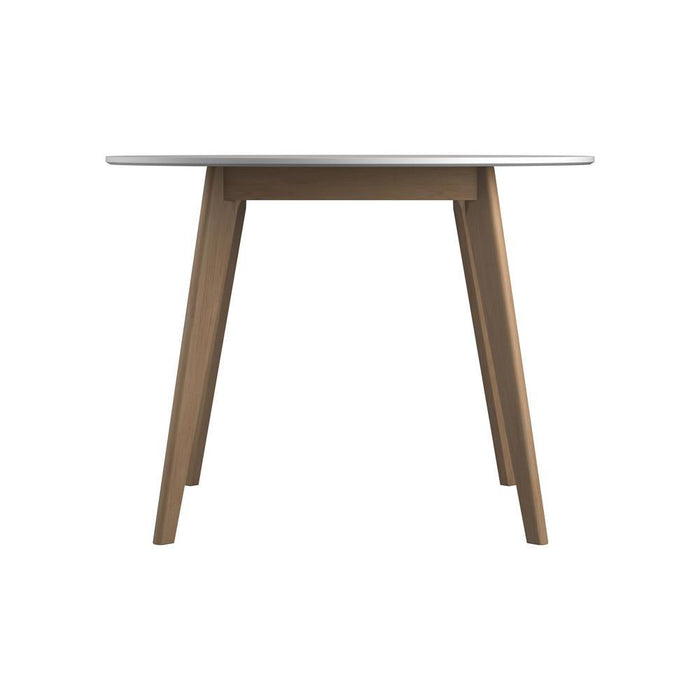 Breckenridge Round Dining Table Matte White and Natural Oak - Royal Furniture & Gifts (MI) - Multi Location