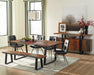 Ditman Live Edge Dining Bench Grey Sheesham and Black - Royal Furniture & Gifts (MI) - Multi Location