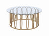Monett Round Coffee Table Chocolate Chrome and Clear - Royal Furniture & Gifts (MI) - Multi Location