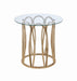 Monett Round End Table Chocolate Chrome and Clear - Royal Furniture & Gifts (MI) - Multi Location