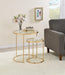Maylin 2-piece Round Glass Top Nesting Tables Gold - Royal Furniture & Gifts (MI) - Multi Location