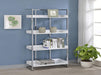 Ember 4-shelf Bookcase White High Gloss and Chrome - Royal Furniture & Gifts (MI) - Multi Location