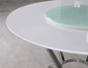 Abby Round Dining Table with Lazy Susan White and Chrome - Royal Furniture & Gifts (MI) - Multi Location