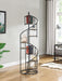 Roseglen 8-shelf Staircase Bookcase Rustic Brown and Black - Royal Furniture & Gifts (MI) - Multi Location