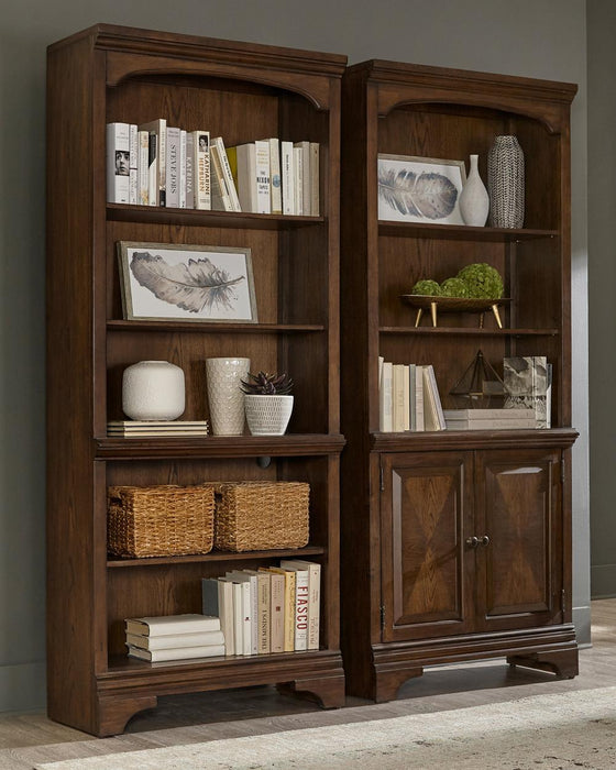 Hartshill Bookcase with Cabinet Burnished Oak - Royal Furniture & Gifts (MI) - Multi Location